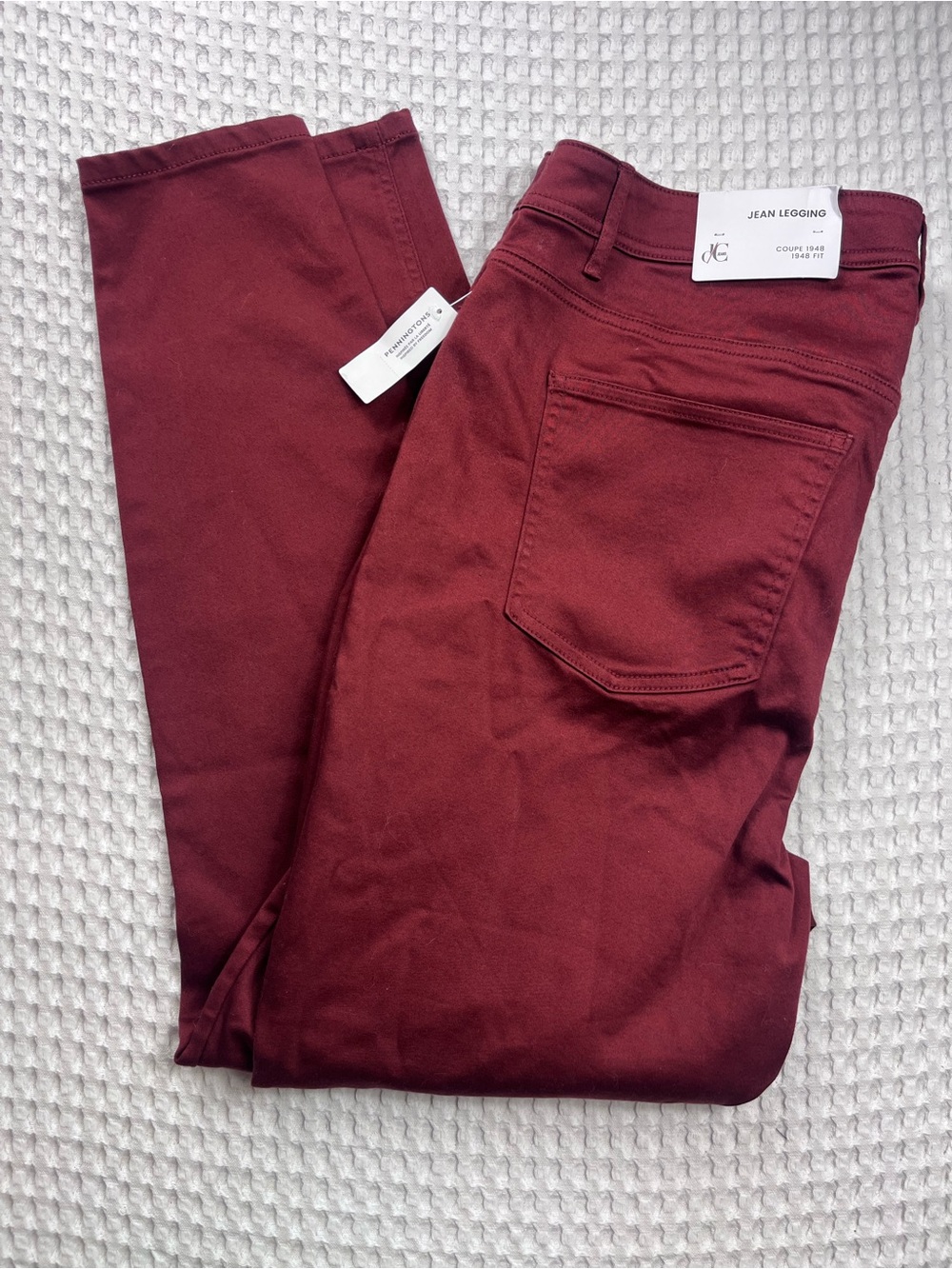 d/C Jeans 1948 Jean Leggings Burgundy Red Size 18 NWT